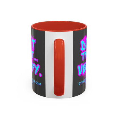 Don't Trust...Verify. Grey Accent Mug by cypherpunkgear.com