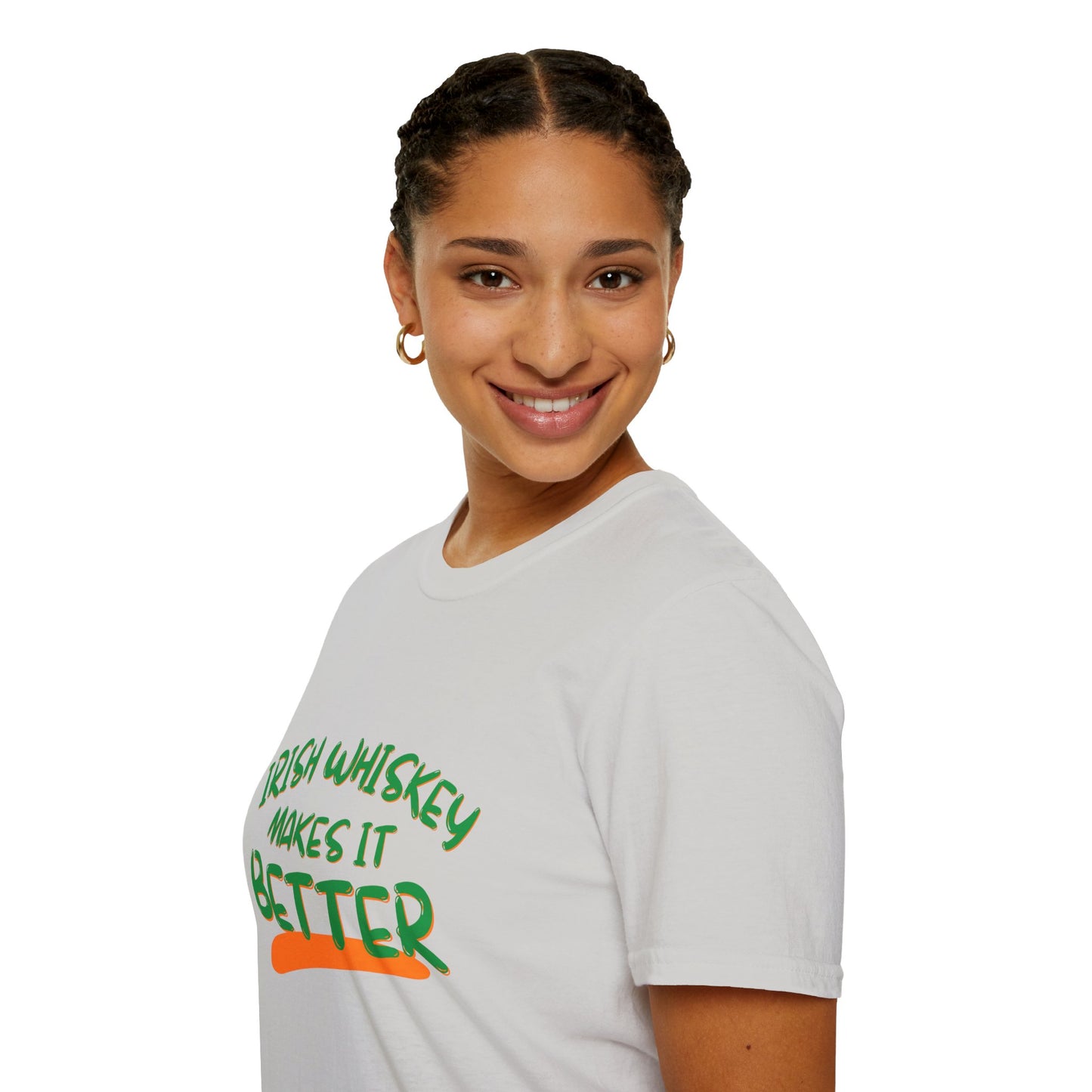 Irish Whiskey makes it better GNfont LTcolors Unisex T-Shirt by cypherpunkgear.com