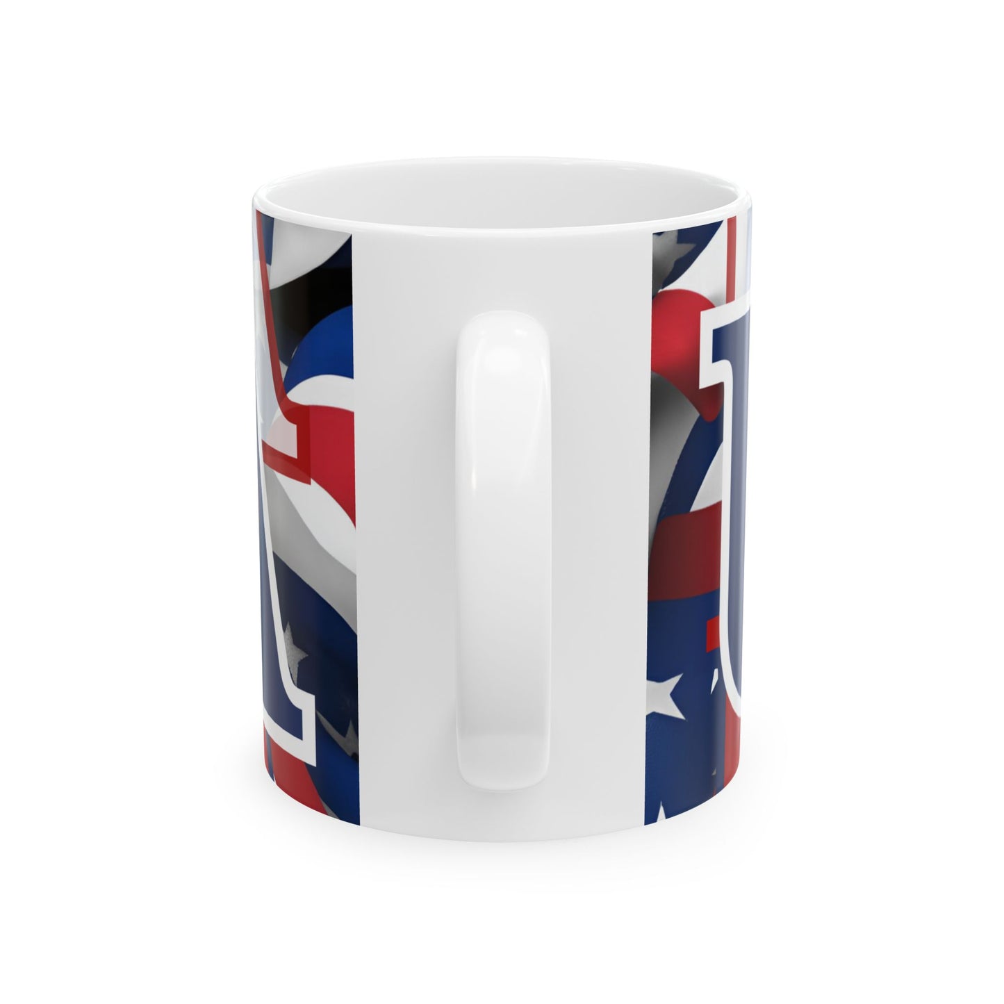 USA! USA! USA Blue font Patriot White Mug by cypherpunkgear.com