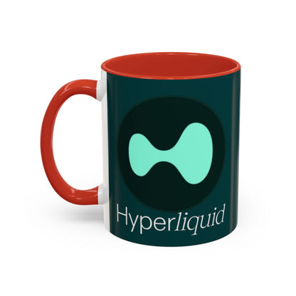 Hyperliquid White font Dark Hyperliquid Accent Mug by cypherpunkgear.com