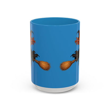 Hazel Hex Blue Accent Mug by CreepyCrafts.boo