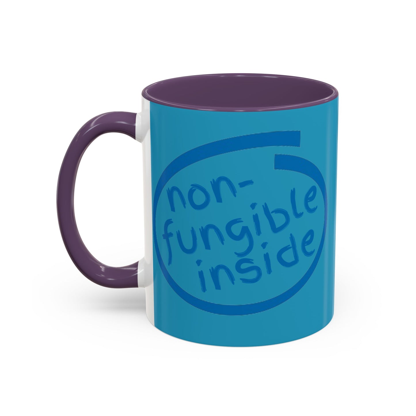 Non-Fungible Inside Turquoise Accent Mug by cypherpunkgear.com