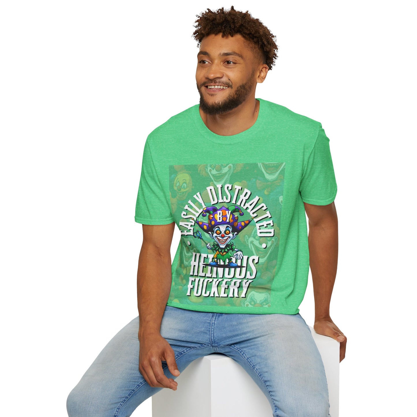 Easily Distracted by Heinous Fuckery Little Jincs DKcolors Unisex T-Shirt by cypherpunkgear