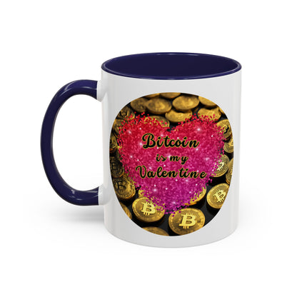Bitcoin is My Valentine White Accent Mug by cypherpunkgear.com