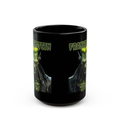 Frankenstein Lives Black Mug by CreepyCrafts.boo