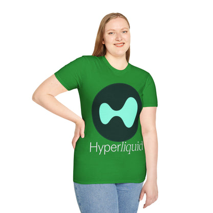 Hyperliquid White font Unisex T-Shirt by cypherpunkgear.com