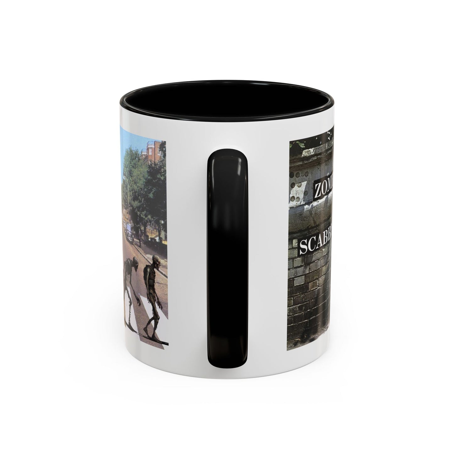 2-sided, Scabby Road White Accent Mug by CreepyCrafts.boo