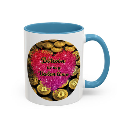 Bitcoin is My Valentine White Accent Mug by cypherpunkgear.com