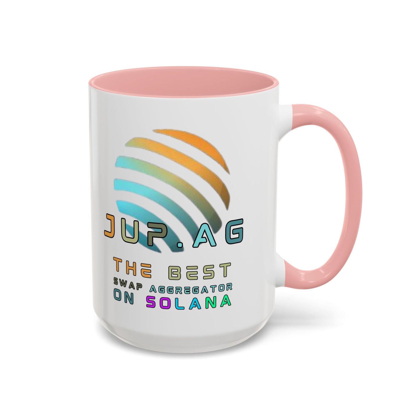 Jupiter (JUP) the best aggregator on Solana White Accent Mug by cypherpunkgear.com