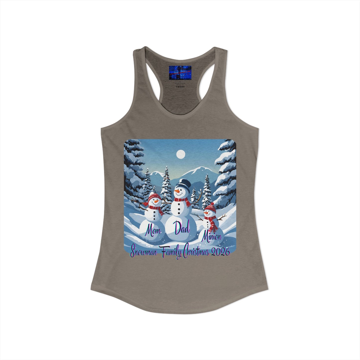 Snowman Family of 3 Women's Racerback Tank Top by cypherpunkgear.com
