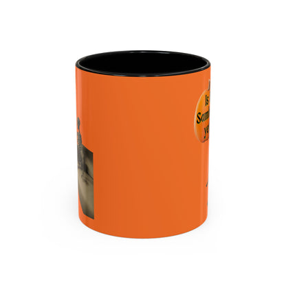 Is it Samhain yet? Skeleton's Pumpkin Orange Accent Mug by CreepyCrafts.boo