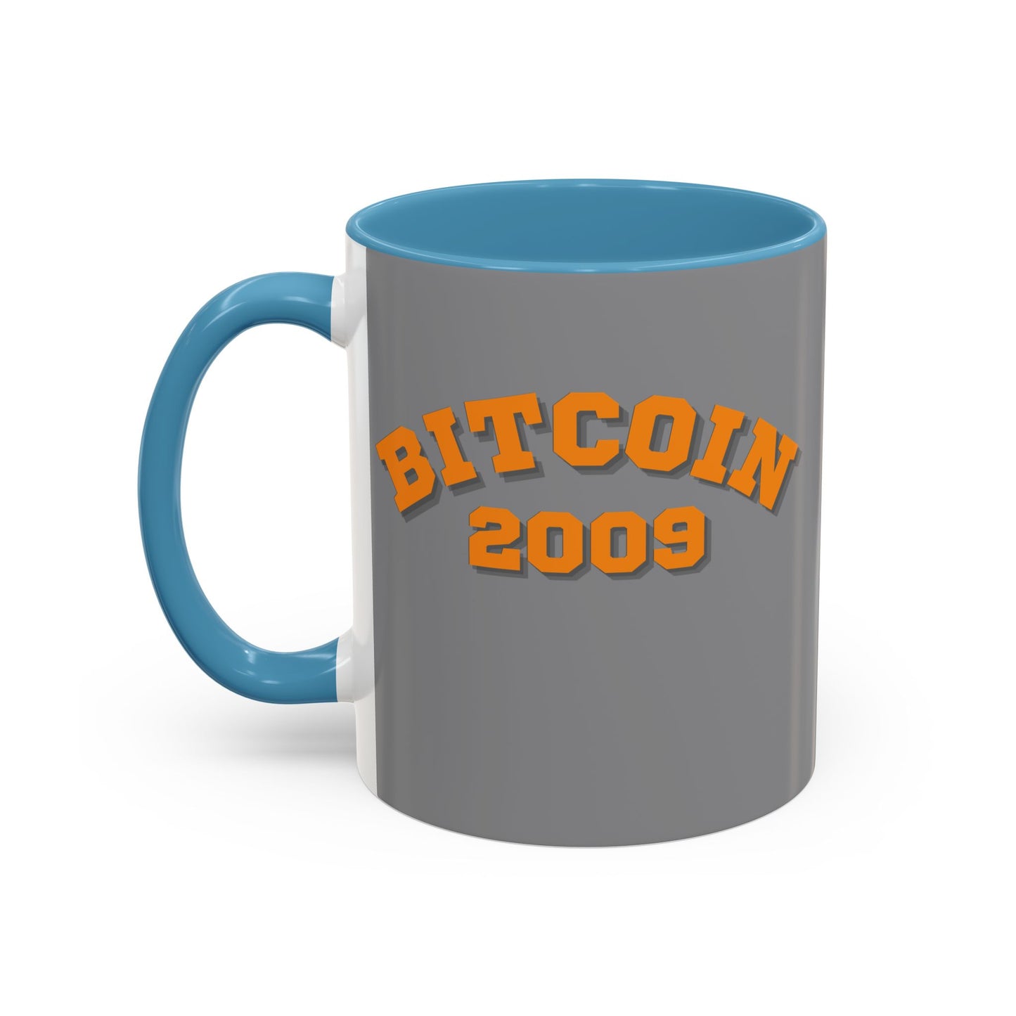 Bitcoin 2009 Grey Accent Mug by cypherpunkgear.com