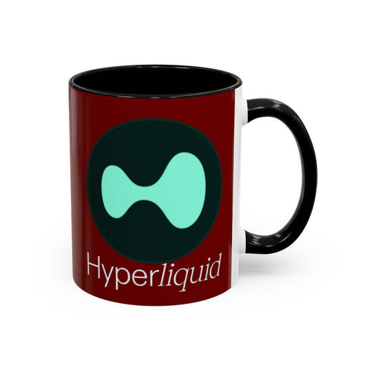 Hyperliquid White font Red Accent Mug by cypherpunkgear.com