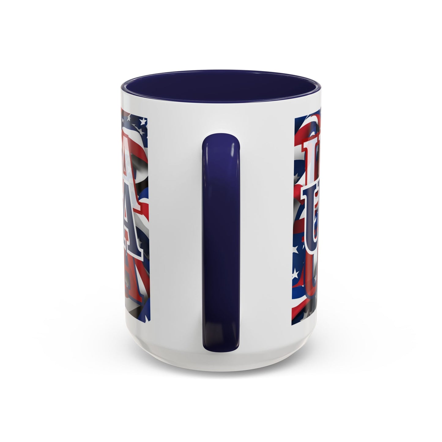USA Blue font Center Patriot Accent Mug by cypherpunkgear.com