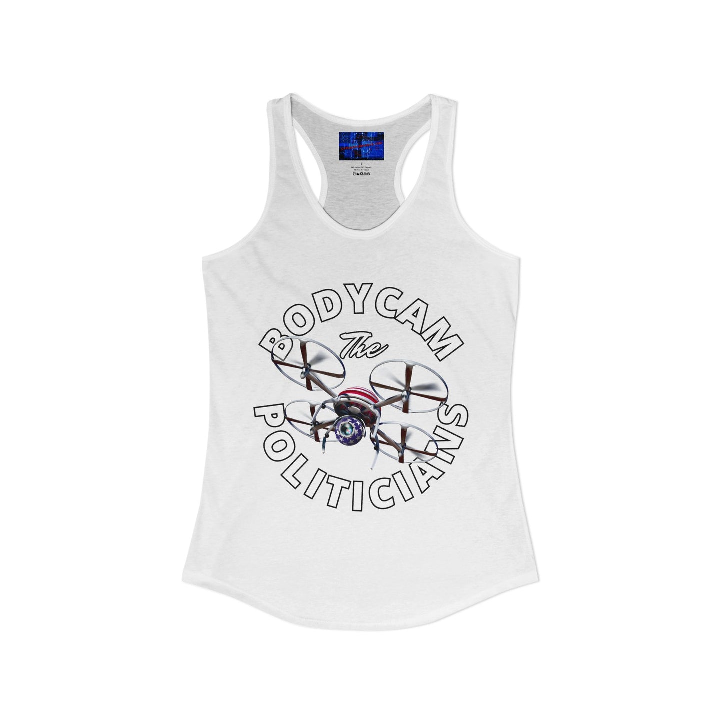 ¡Bodycam a los políticos por cypherpunkgear! Camiseta sin mangas ideal con espalda cruzada para mujer