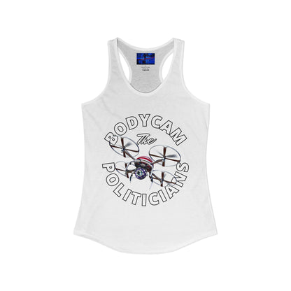 ¡Bodycam a los políticos por cypherpunkgear! Camiseta sin mangas ideal con espalda cruzada para mujer