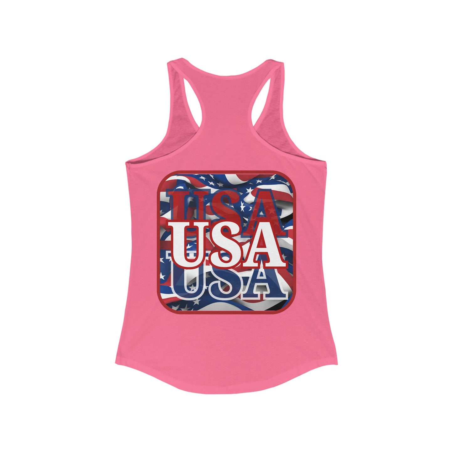 2-sided Red WHITE and Blue USA Patriot Women's Racerback Tank Top by cypherpunkgear