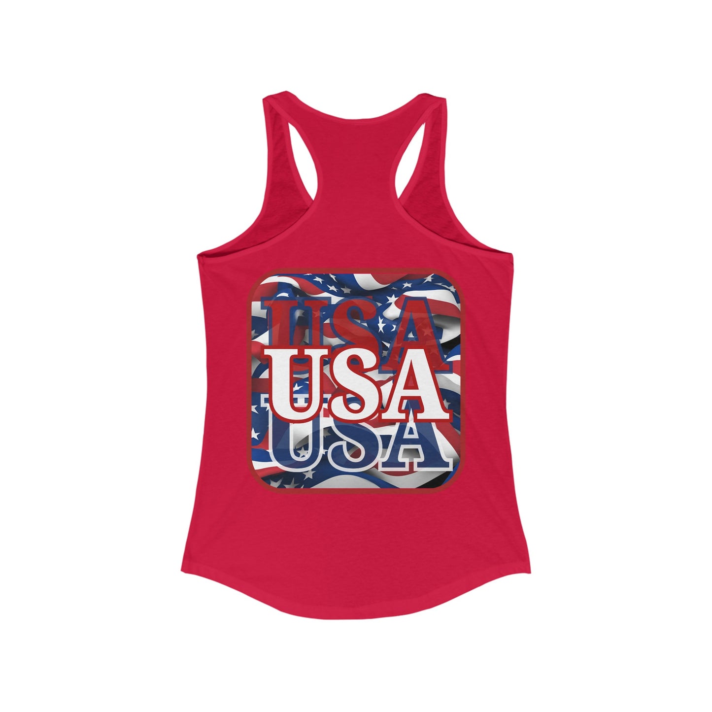 2-sided Red WHITE and Blue USA Patriot Women's Racerback Tank Top by cypherpunkgear