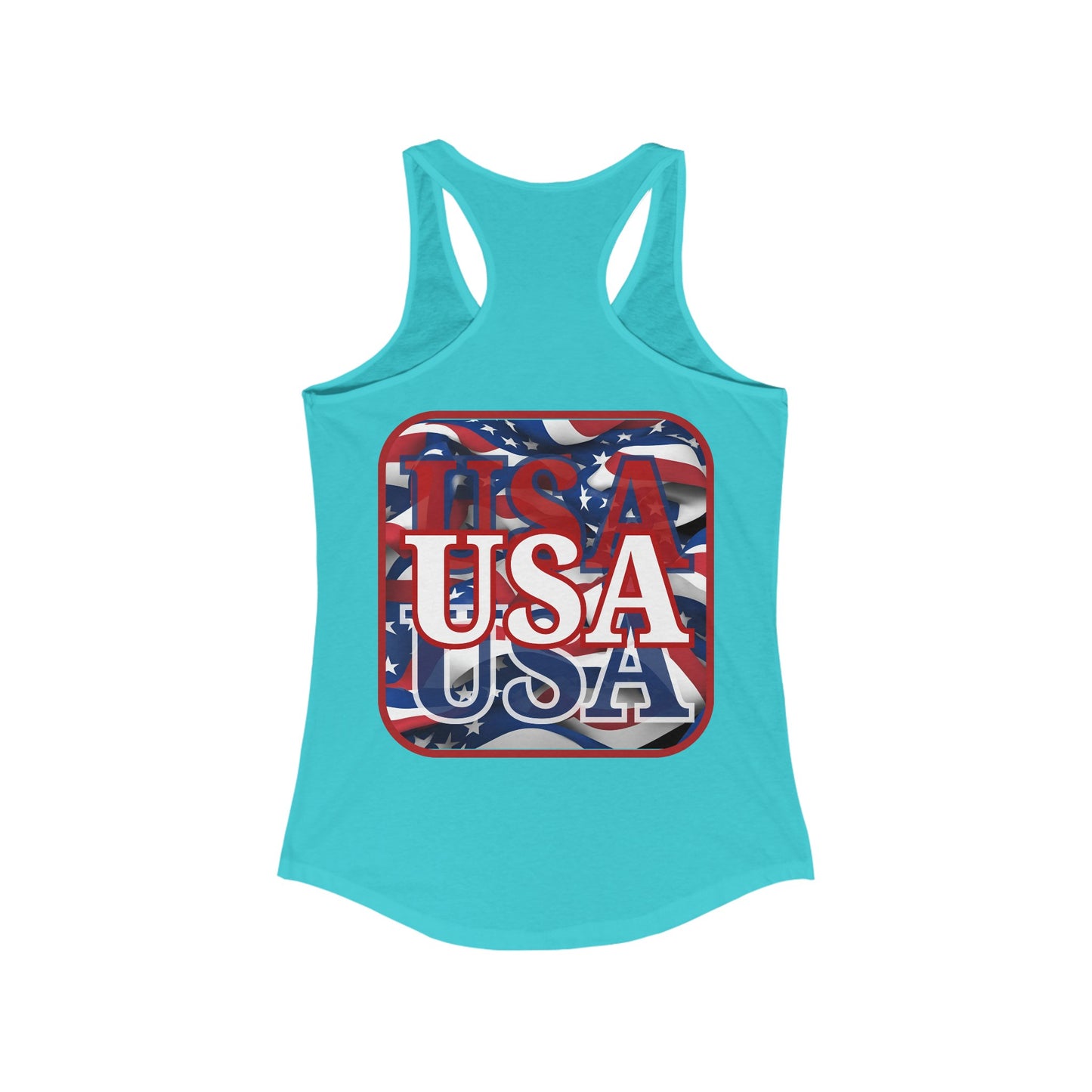 2-sided Red WHITE and Blue USA Patriot Women's Racerback Tank Top by cypherpunkgear