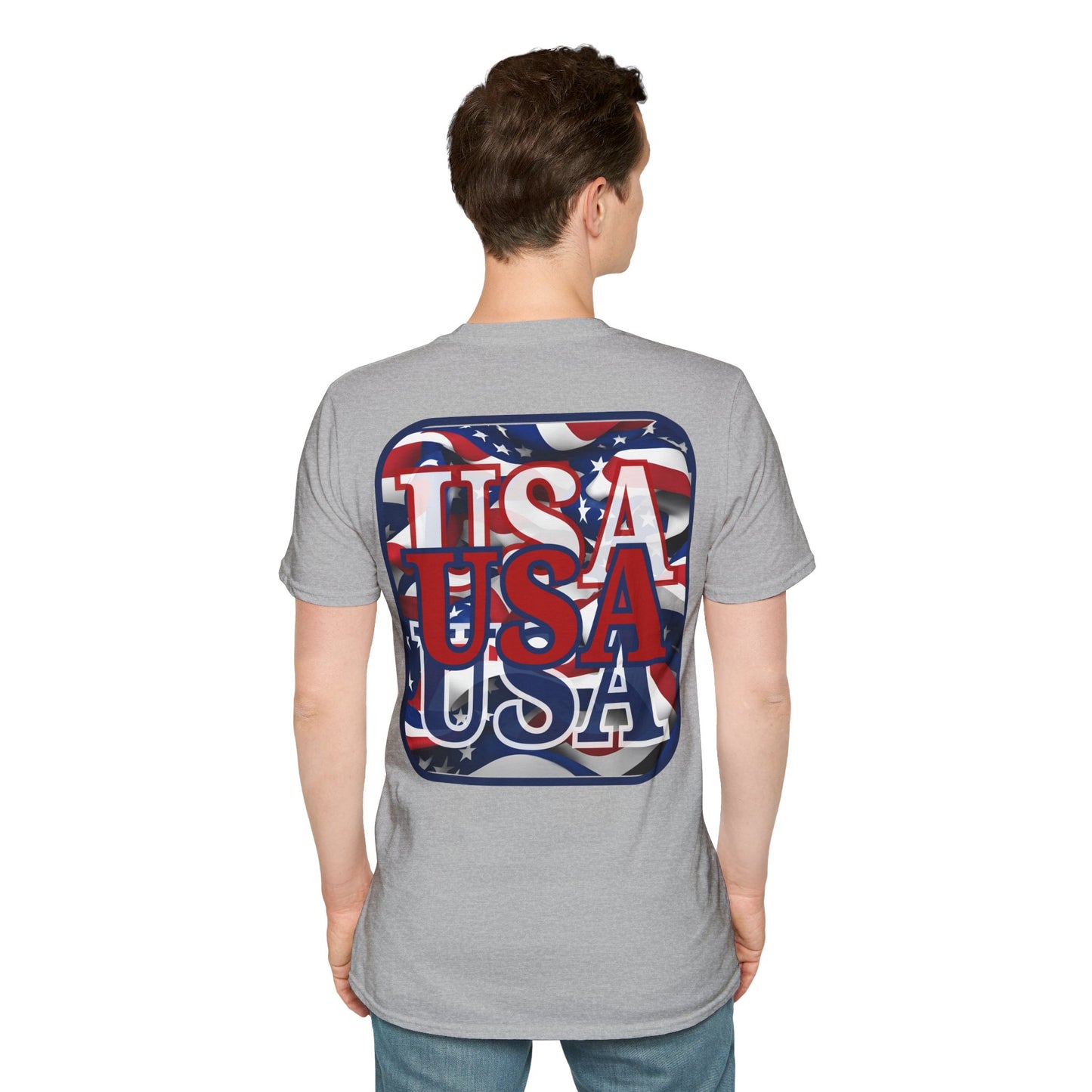 2-sided RED White and Blue USA Patriot Light colors Unisex T-Shirt by cypherpunkgear.com