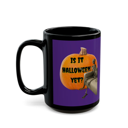 Is it Halloween yet? Skeleton's Giant Pumpkin Purple Mug by CreepyCrafts.boo