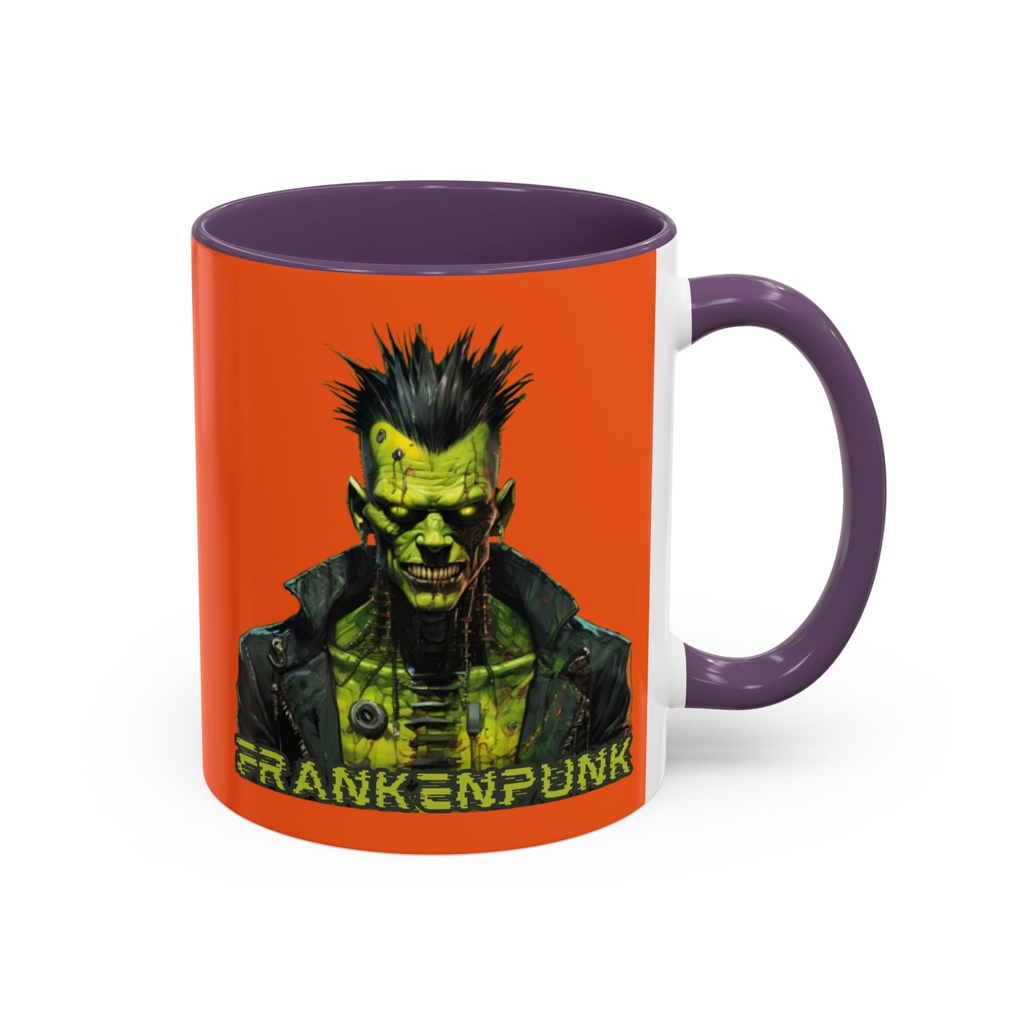Frankenpunk Orange Accent Mug by CreepyCrafts.boo