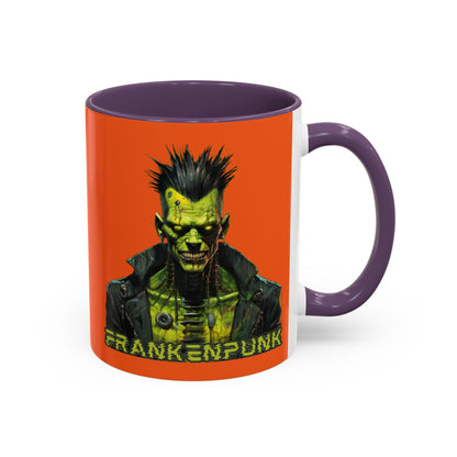 Frankenpunk Orange Accent Mug by CreepyCrafts.boo