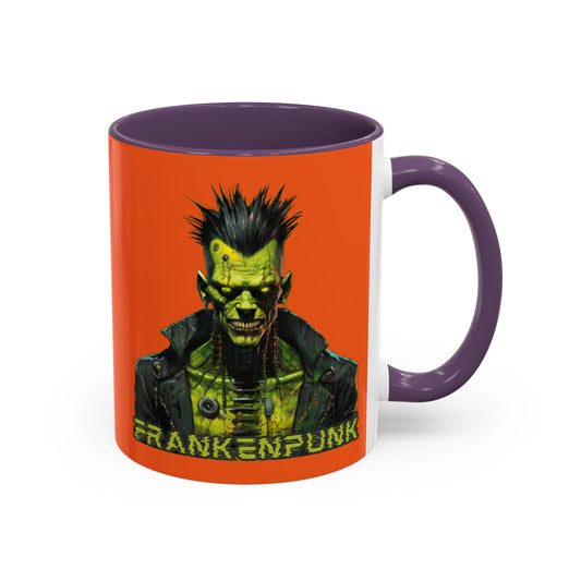 Frankenpunk Orange Accent Mug by CreepyCrafts.boo