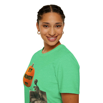 Is it Halloween yet? Skeleton's Pumpkin Dark colors Unisex T-Shirt by CreepyCrafts.boo