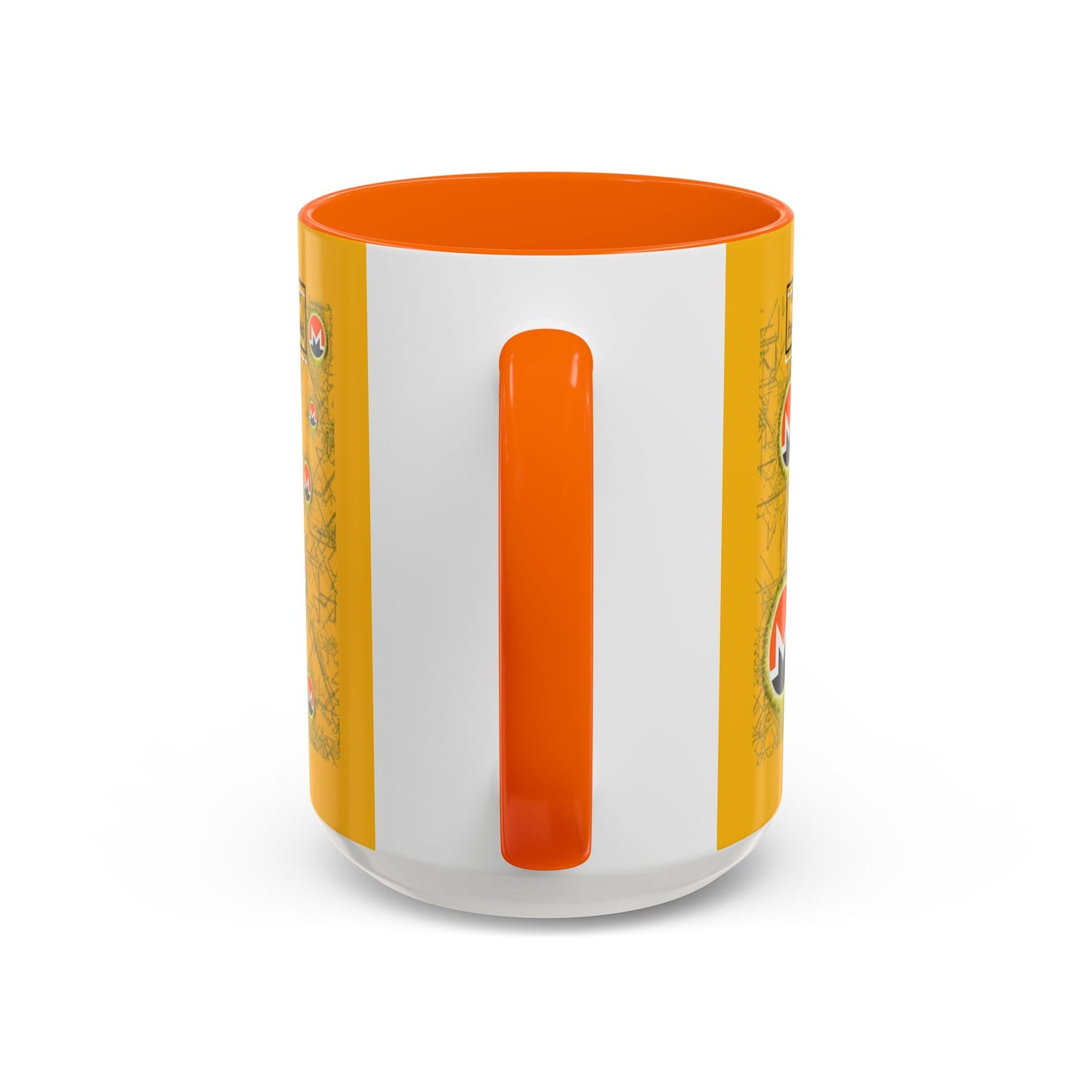 Monero (XMR) don't assume your freedoms are assured Yellow Accent Mug by cypherpunkgear.com