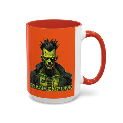 Frankenpunk Orange Accent Mug by CreepyCrafts.boo