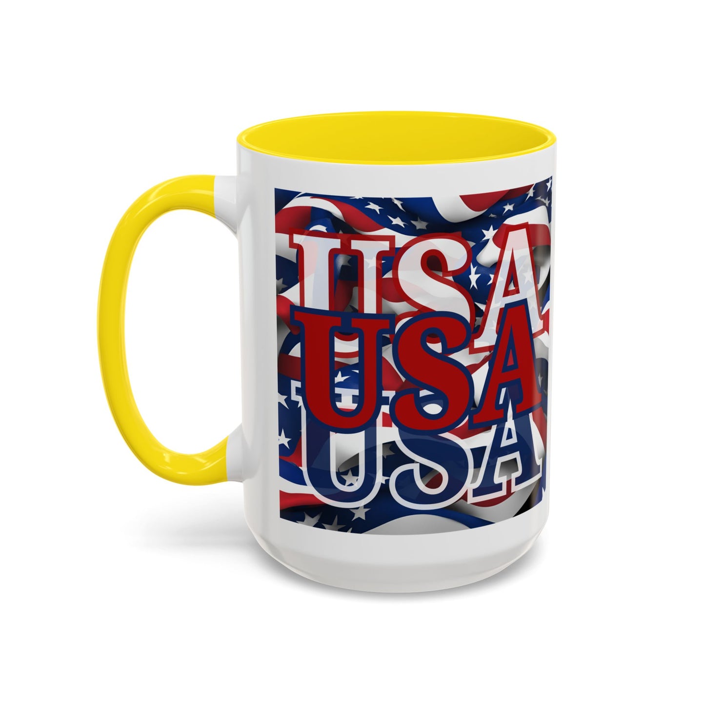 USA Red font Center Patriot Accent Mug by cypherpunkgear.com