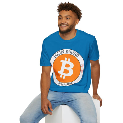 Bitcoin Decentralized Freedom Dark colors Unisex T-Shirt by cypherpunkgear.com