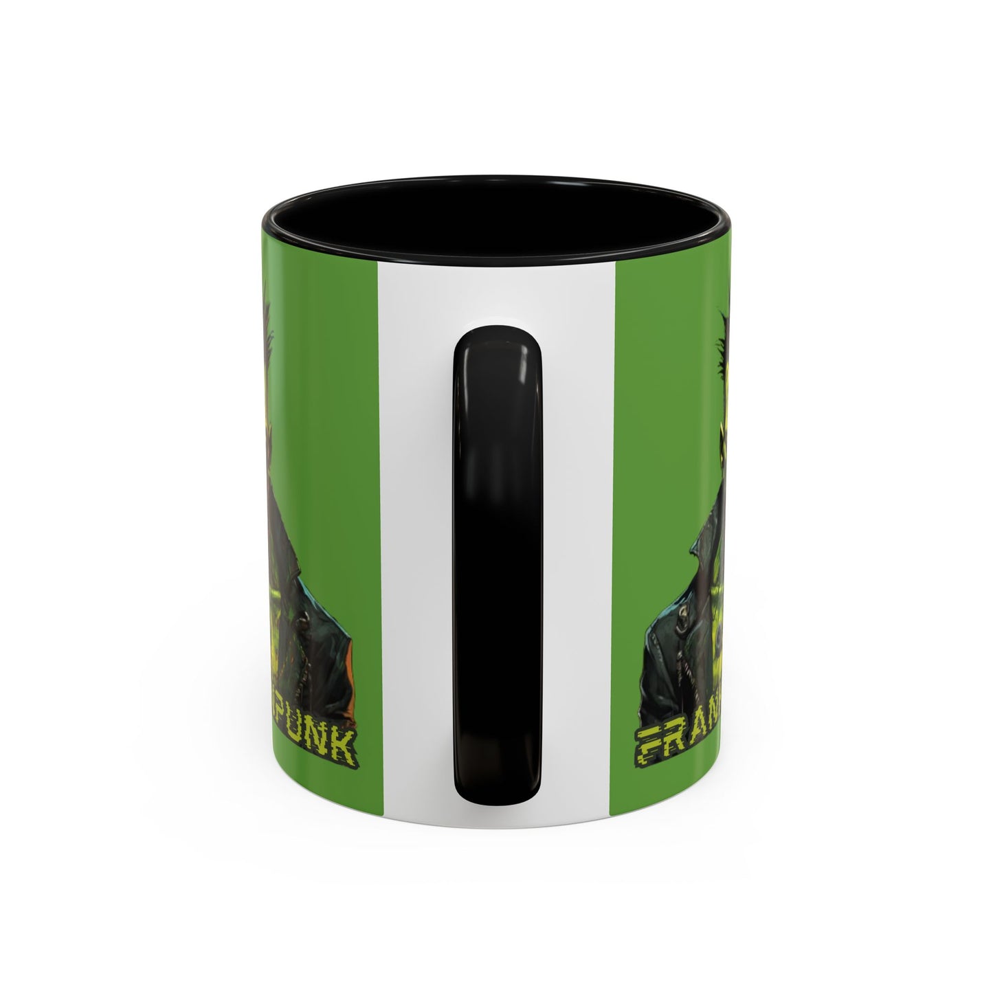 Frankenpunk Green Accent Mug by CreepyCrafts.boo