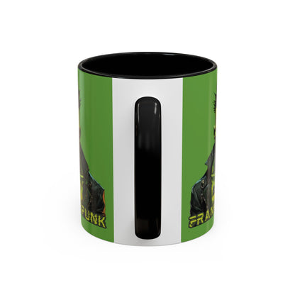 Frankenpunk Green Accent Mug by CreepyCrafts.boo