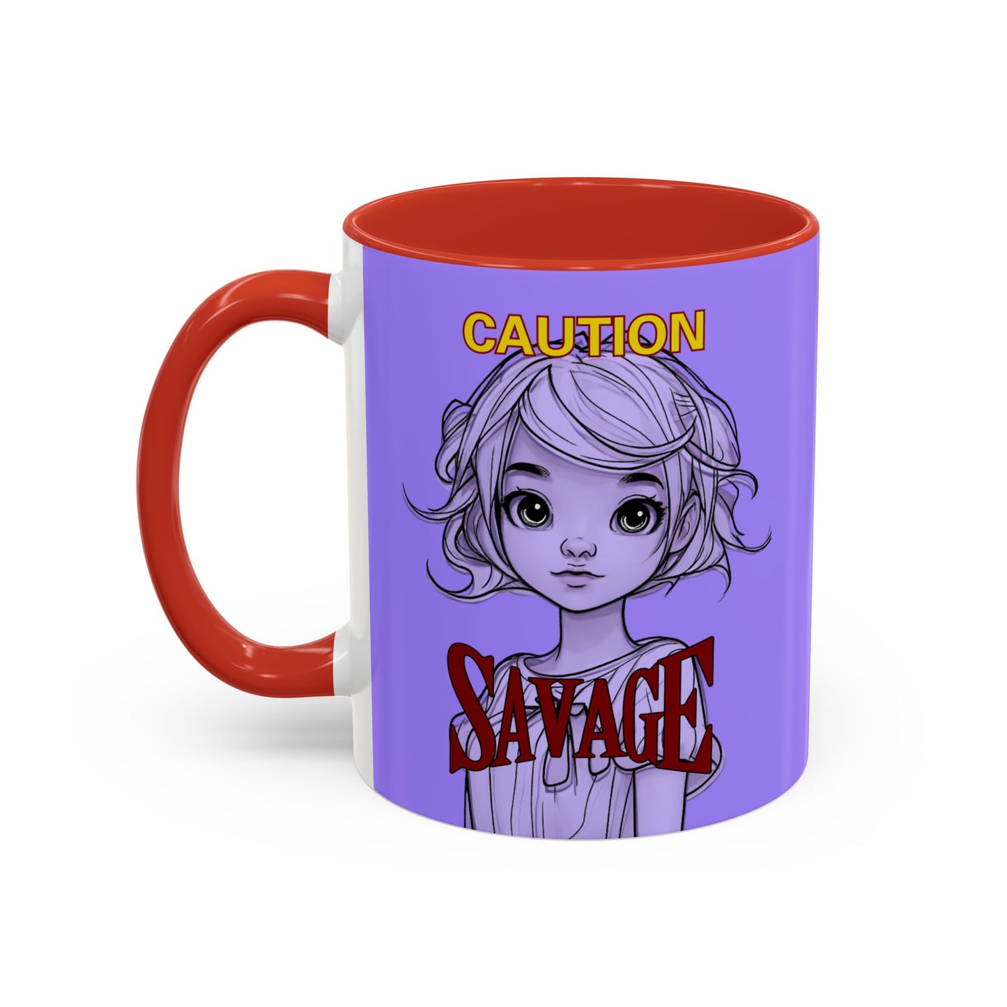 Caution, Savage Light Purple Accent Mug by cypherpunkgear.com