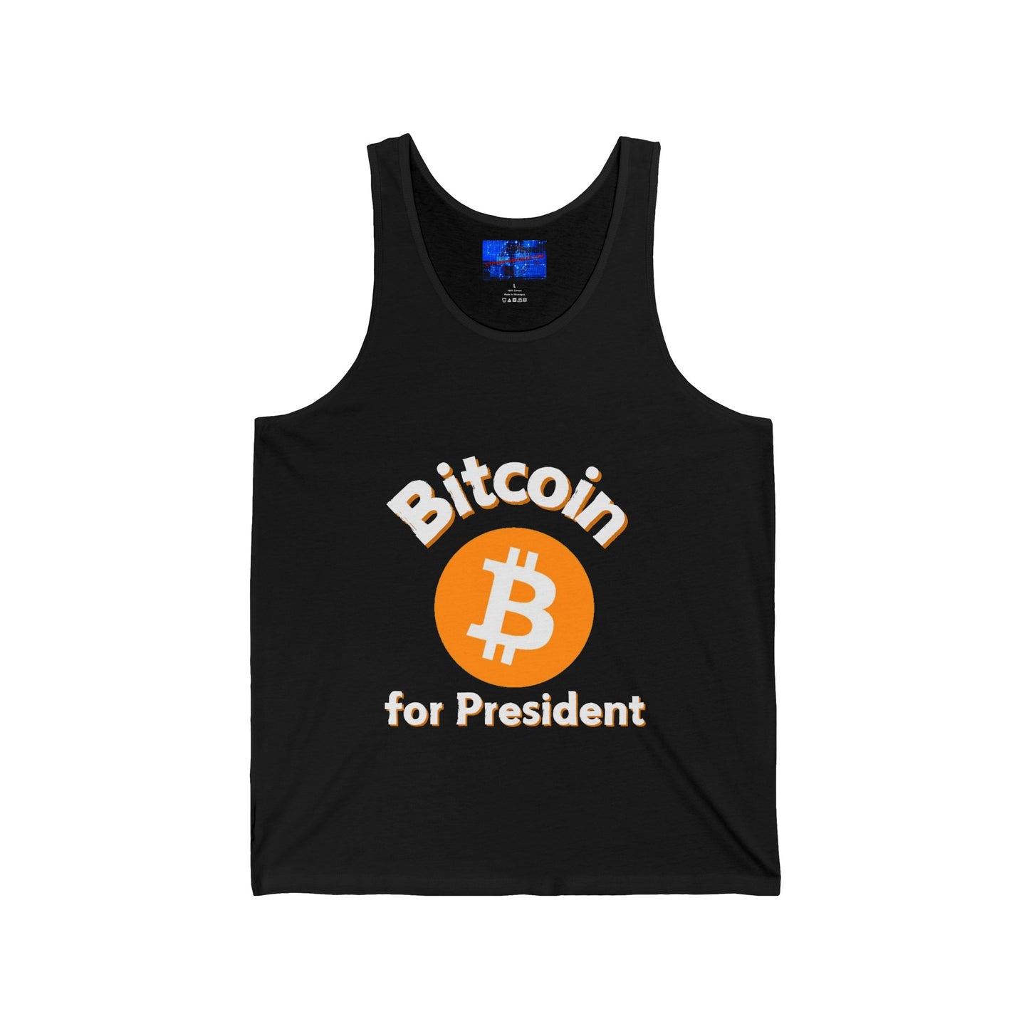 Bitcoin (BTC) for President Unisex Jersey Tank Top by cypherpunkgear