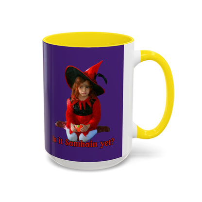 Is it Samhain yet? Dark Purple Accent Mug by CreepyCrafts.boo