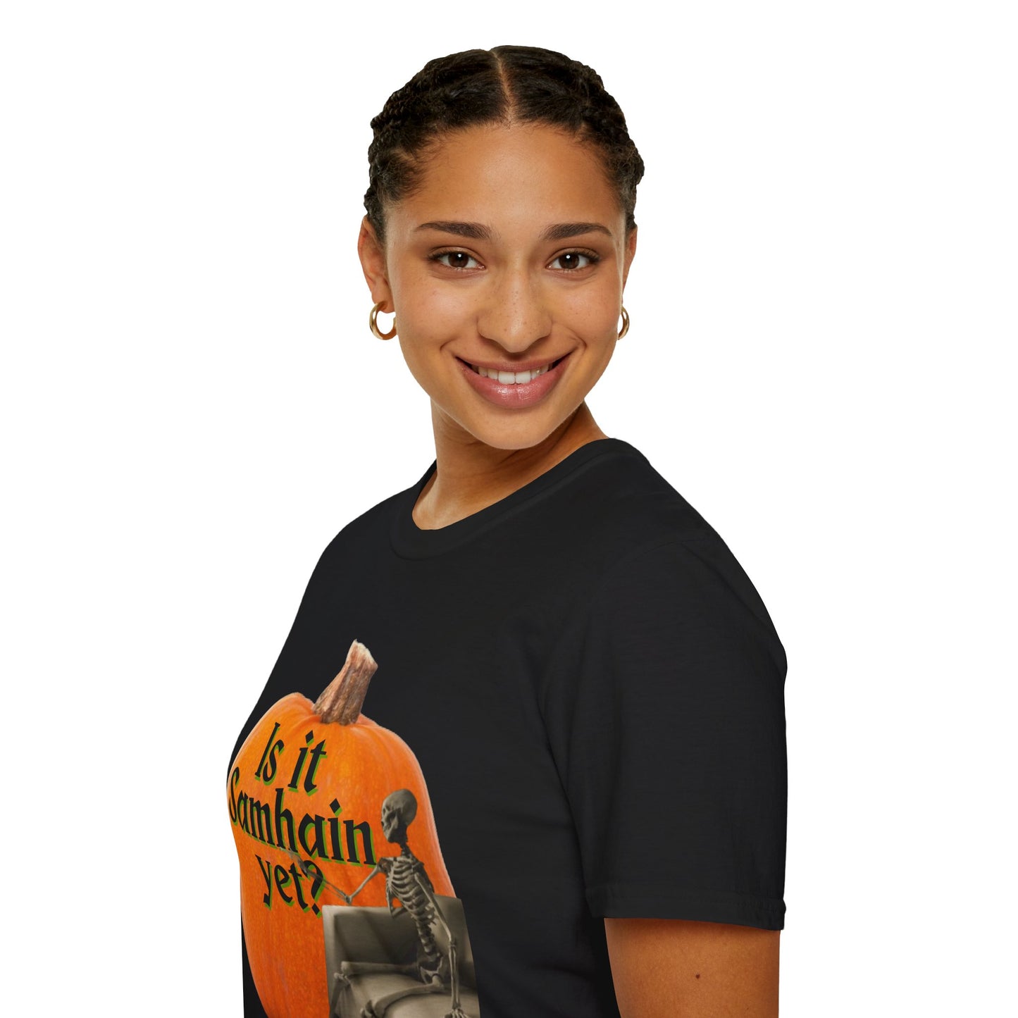 Is It Samhain Yet? Skeleton's Giant Pumpkin Dark colors Unisex T-Shirt by CreepyCrafts.boo