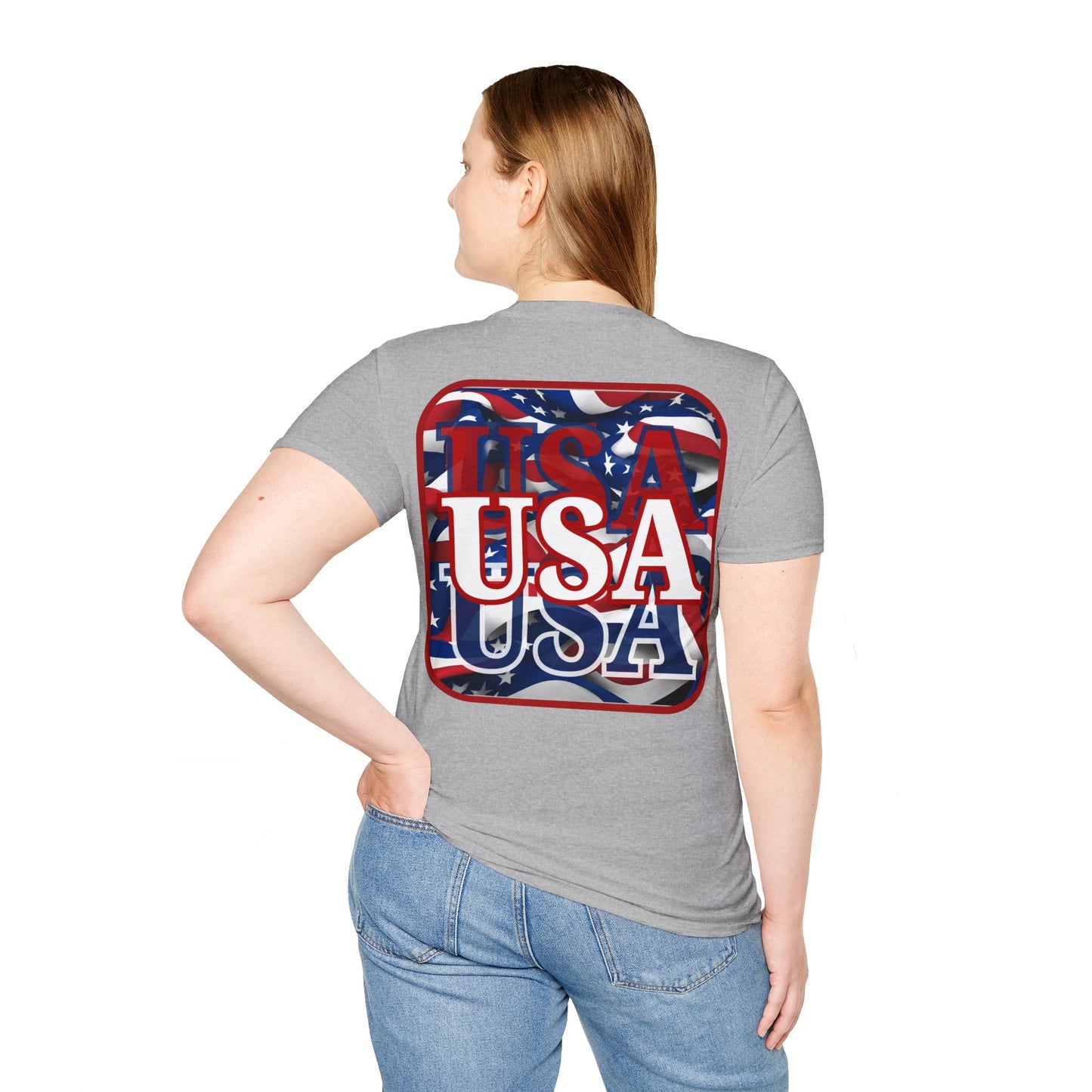 2-sided Red WHITE and Blue USA Patriot LTcolors Unisex T-Shirt by cypherpunkgear