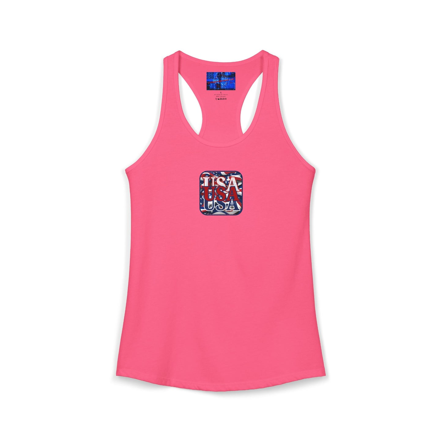 2-sided RED White and Blue USA Patriot Women's Racerback Tank Top by cypherpunkgear.com