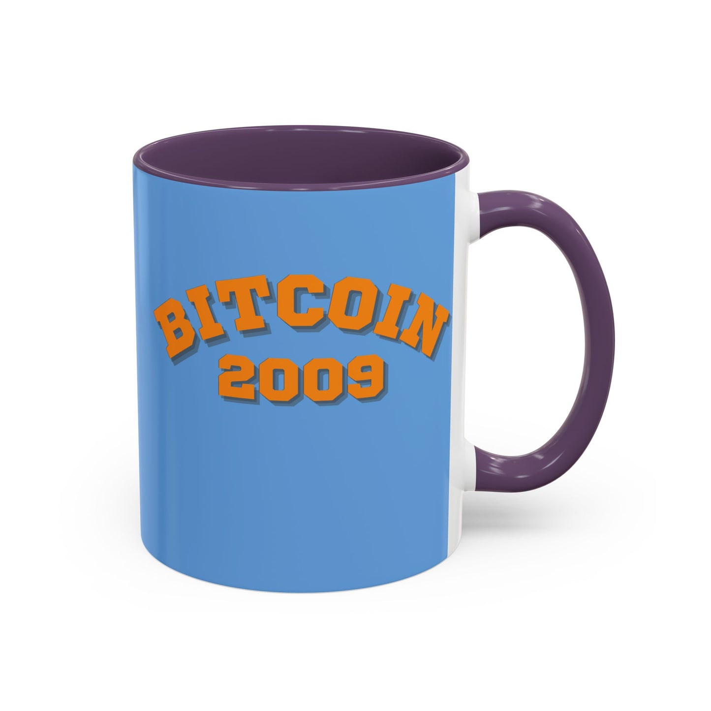 Bitcoin 2009 Light Blue Accent Mug by cypherpunkgear.com