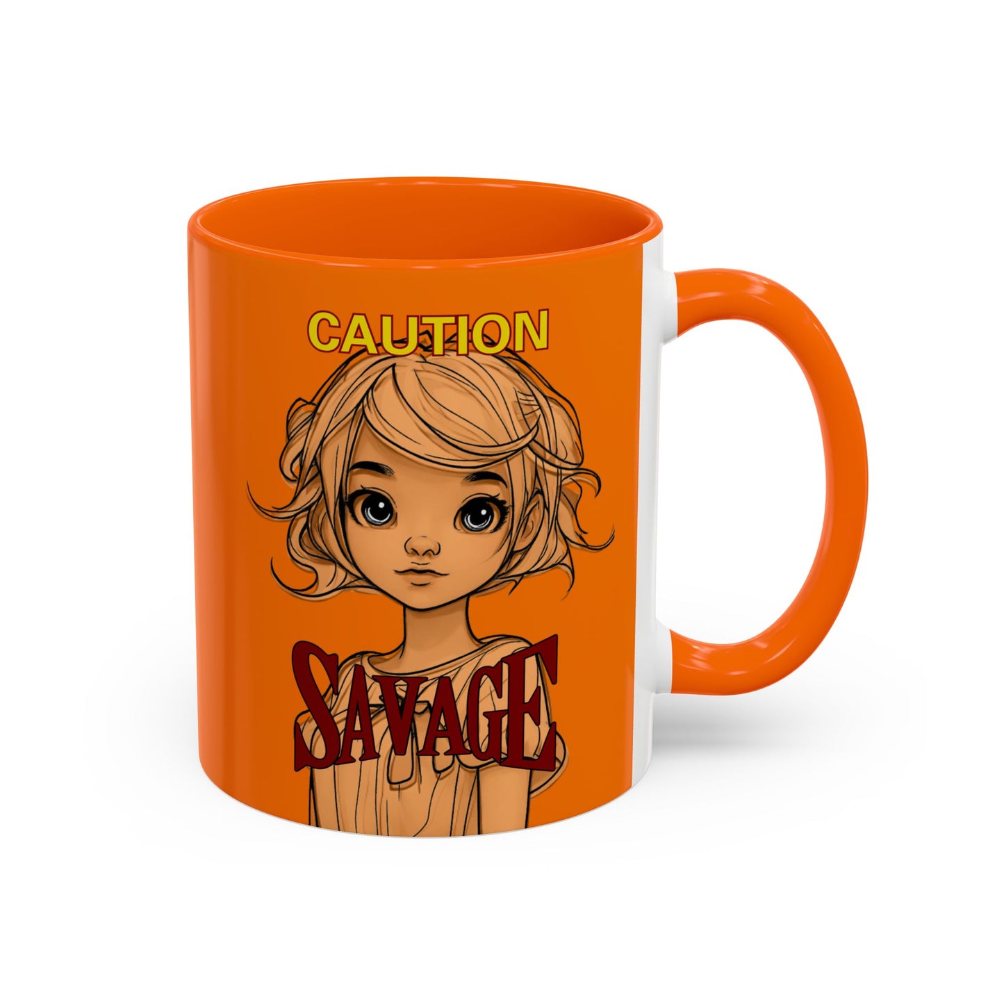 Caution, Savage Orange Accent Mug by cypherpunkgear.com