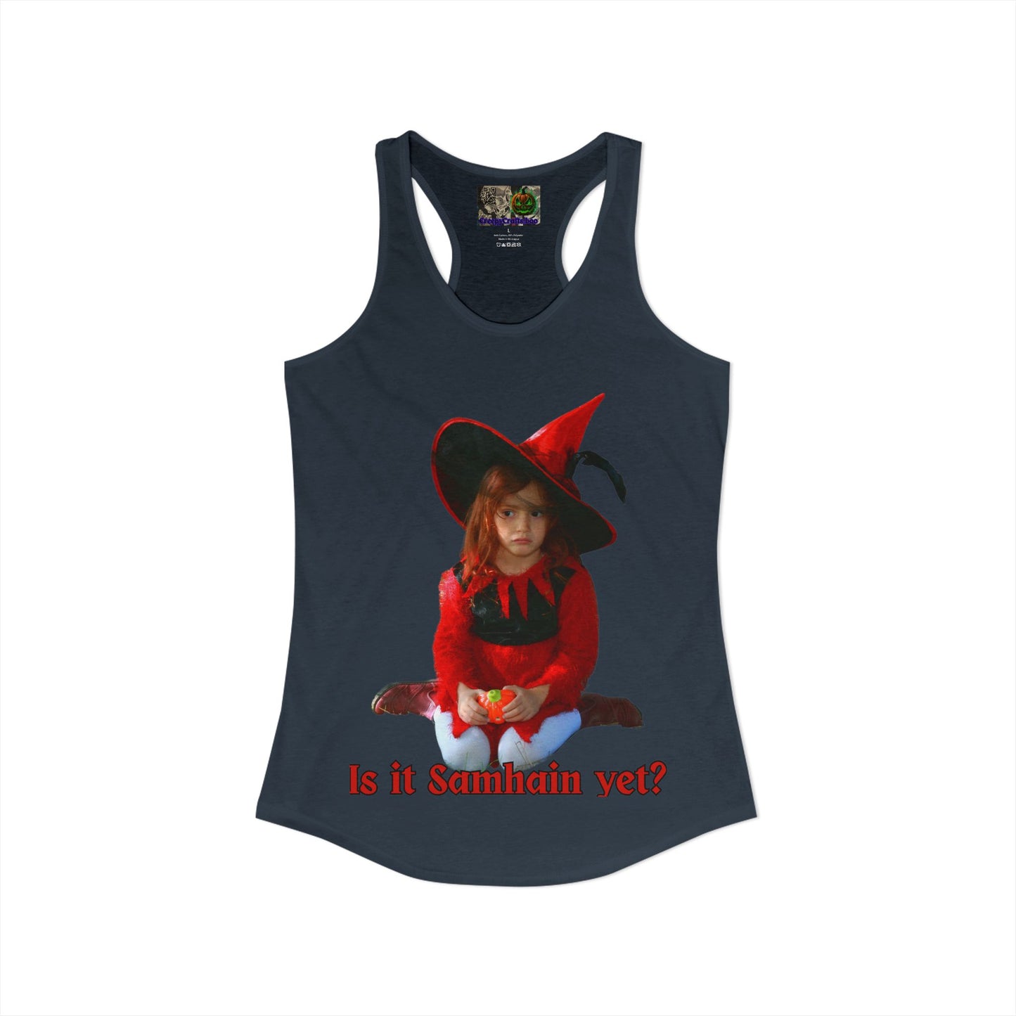 Is it Samhain yet? Women's Racerback Tank Top by CreepyCrafts.boo
