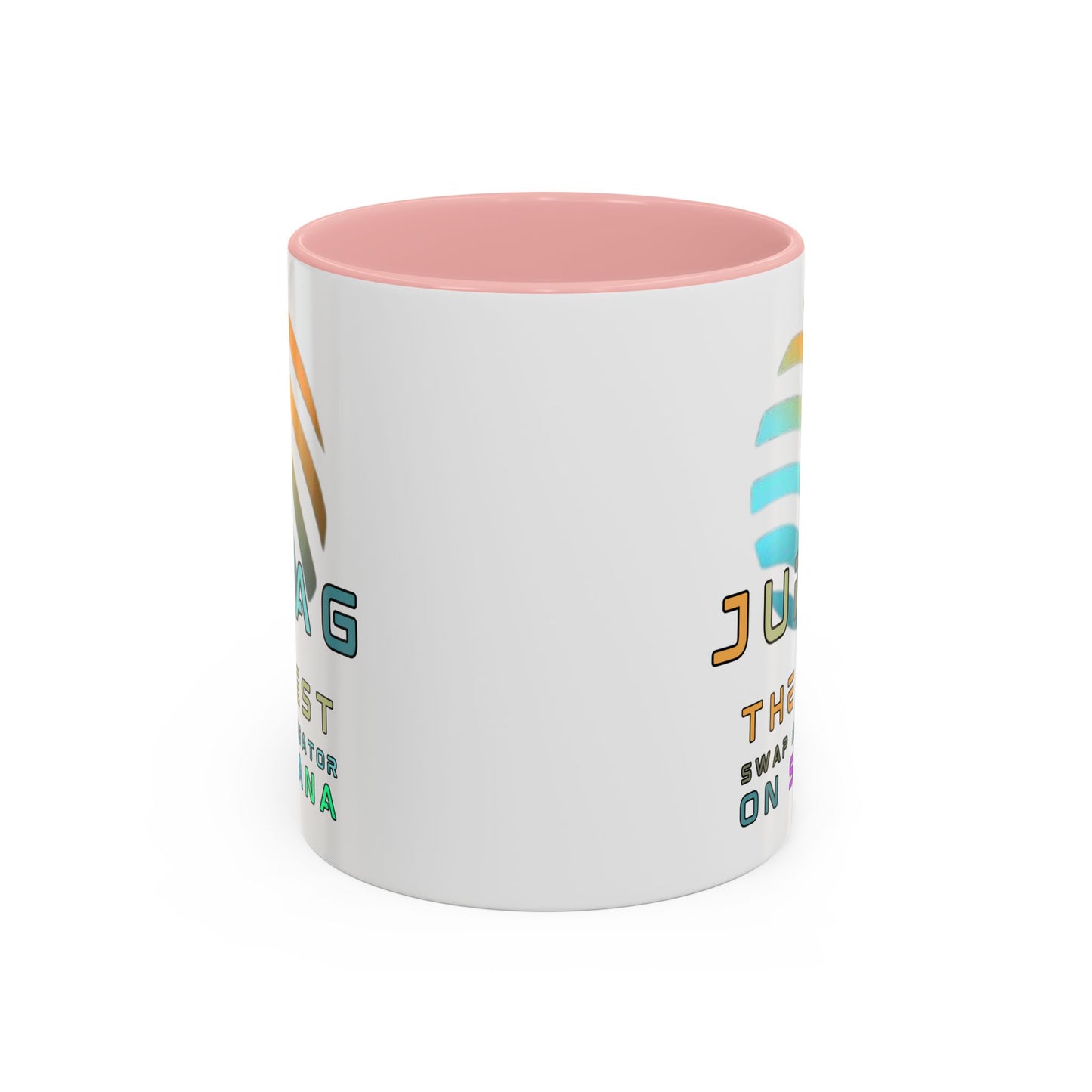 Jupiter (JUP) the best aggregator on Solana White Accent Mug by cypherpunkgear.com