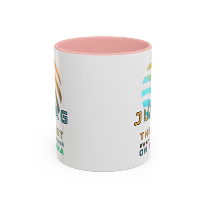 Jupiter (JUP) the best aggregator on Solana White Accent Mug by cypherpunkgear.com