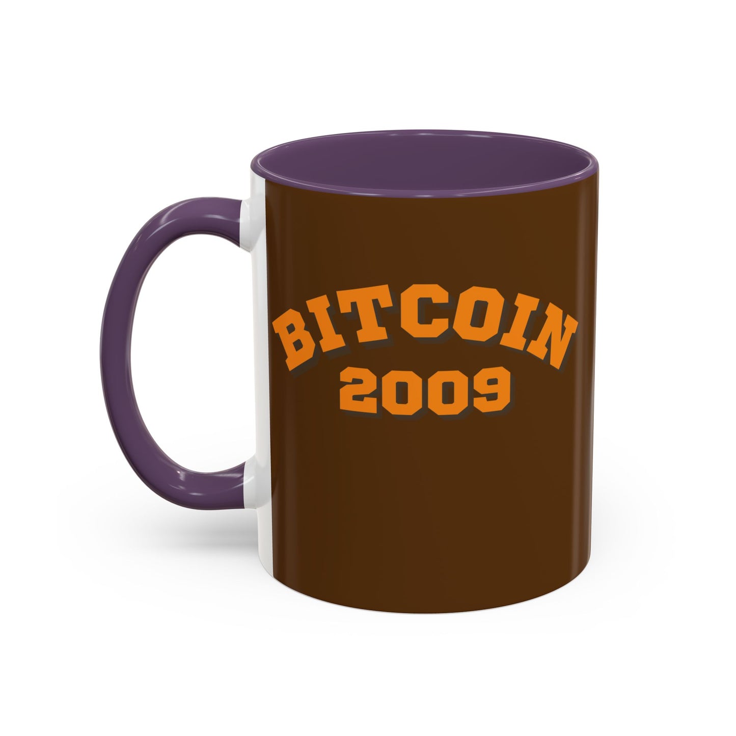Bitcoin 2009 Brown Accent Mug by cypherpunkgear.com