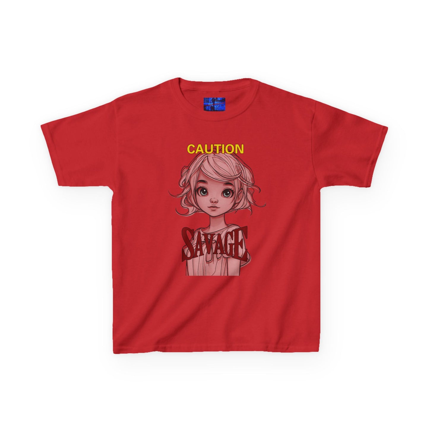 Caution: Small but Savage Kids Heavy Cotton Tee by cypherpunkgear.com