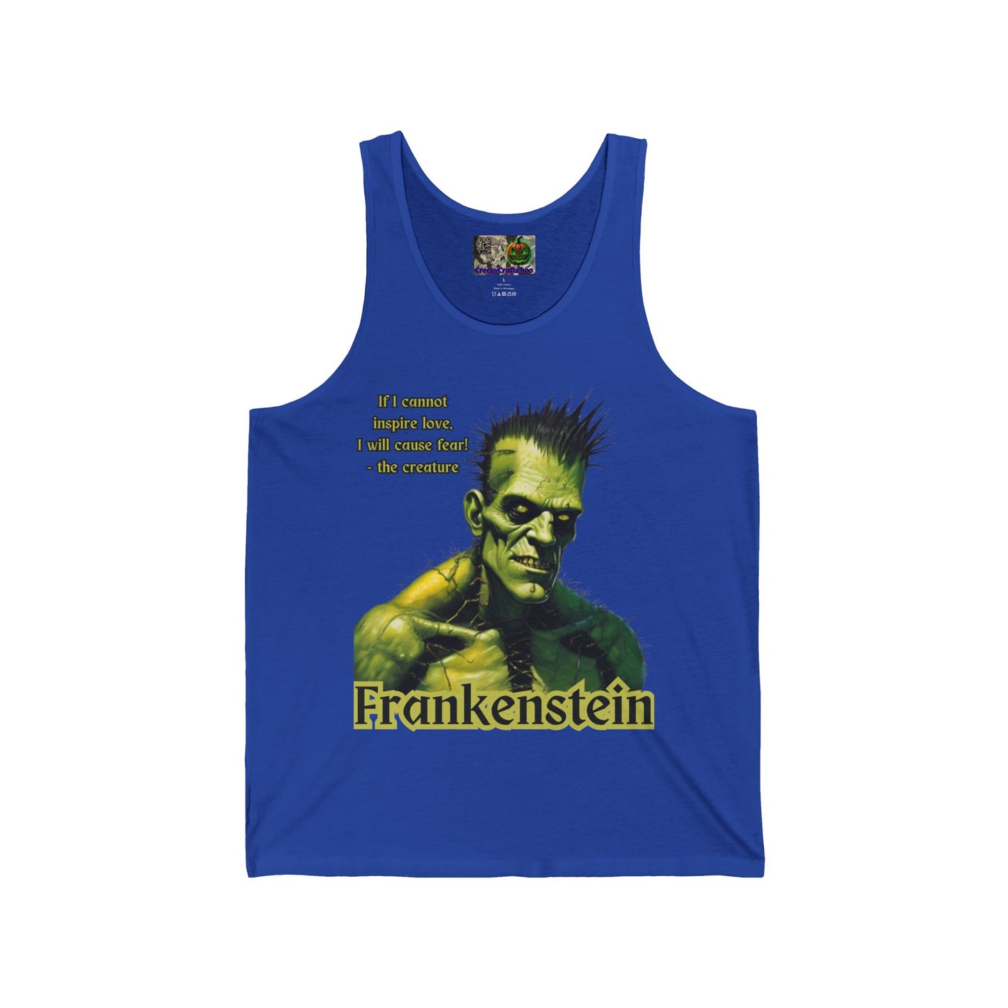 Frankenstein's Creature Unisex Jersey Tank Top by CreepyCrafts.boo