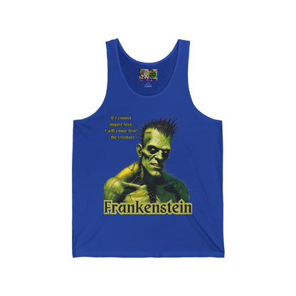 Frankenstein's Creature Unisex Jersey Tank Top by CreepyCrafts.boo
